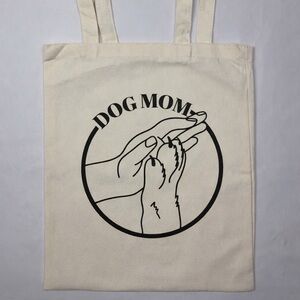 Dog Mom Paw Canvas Tote Bag Dog Lover Gift Pet Mom Market Bag
